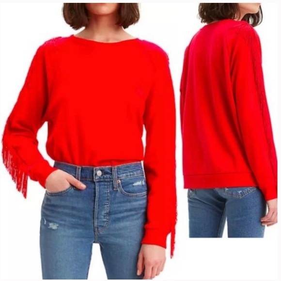 Levi’s Reese Crewneck Fringe Sweater - Picture 1 of 9